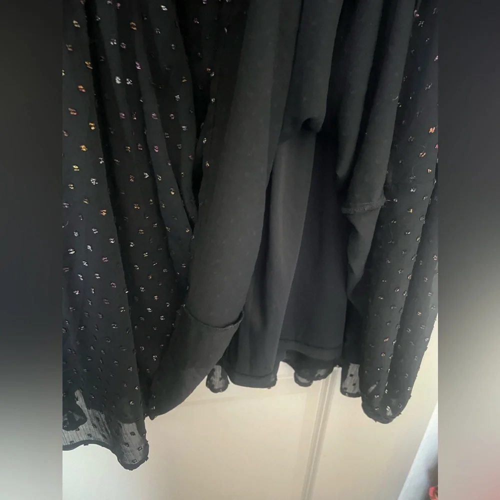 Torrid Mini Clip Dot Blouson Long Sleeve Dress - Picture 11 of 12